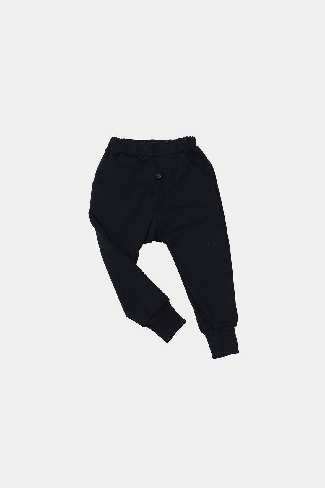 spodnie dziecięce - BUTTON BLACK PANTS
