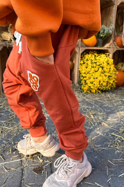 spodnie dziecięce- WARM PANTS orange
