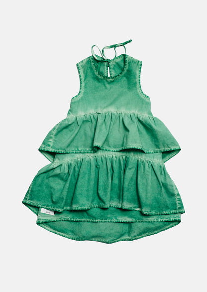 sukienka dziecięca - WAVE COLDDYE DRESS green