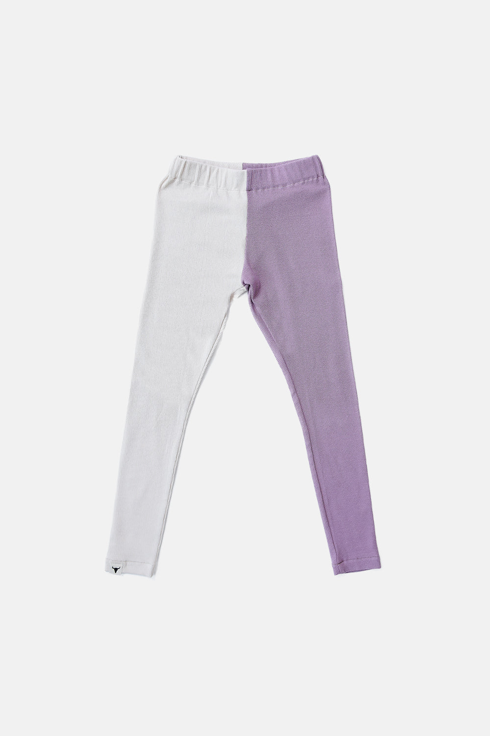 getry dziecięce - DOUBLE RIBB LEGGINS beige/purple