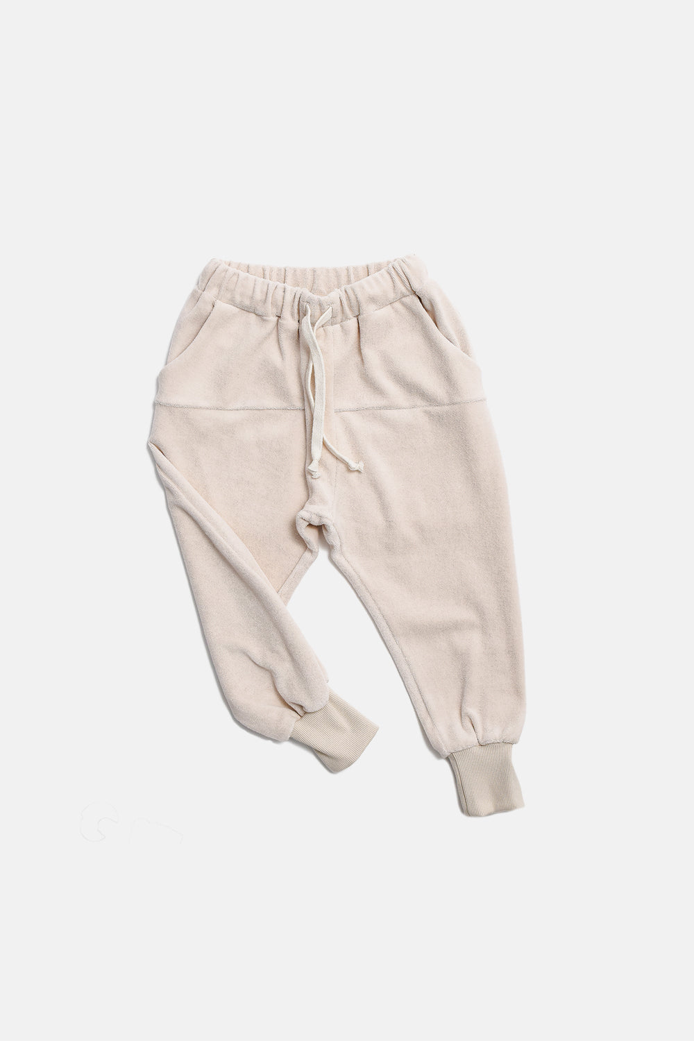 spodnie dziecięce - TERRY BEIGE PANTS beige