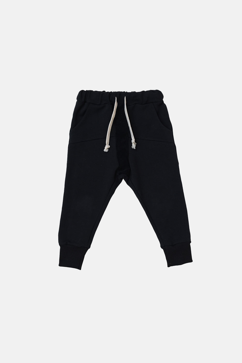 spodnie dziecięce -BLACK STRIPED TERRY PANTS black