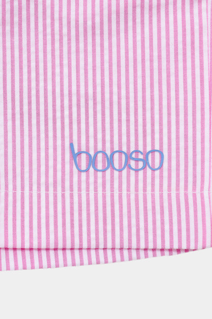 szorty dziecięce- STRIPED SHORTS pink/white