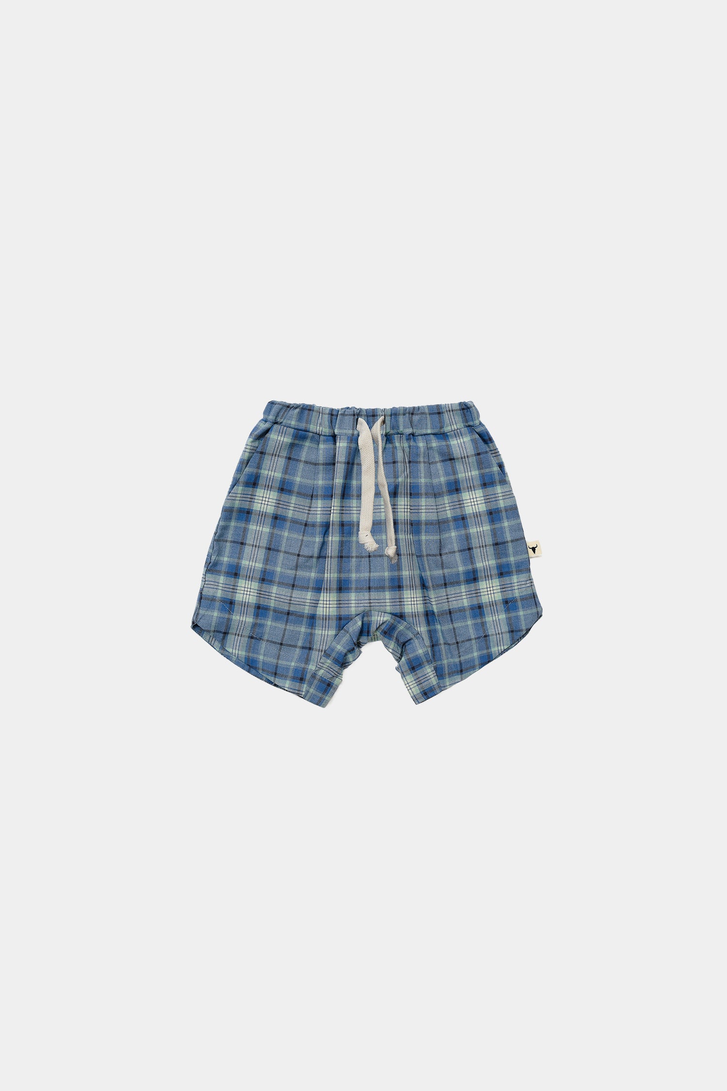 szorty dziecięce - CHECKED SHORTS blue/mint