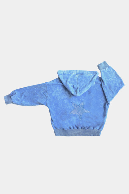 bluza dziecięca- ZIP STAR HOODIE vintage blue