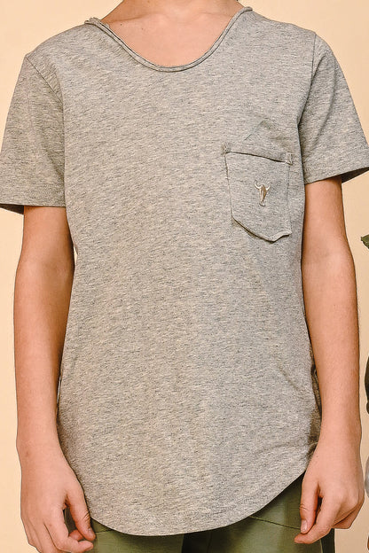 koszulka dziecięca- SIMPLE TEE gray marl