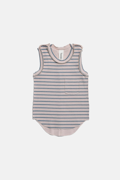 koszulka dziecięca-  STRIPED BEIGE RIBB TOP beige/blue