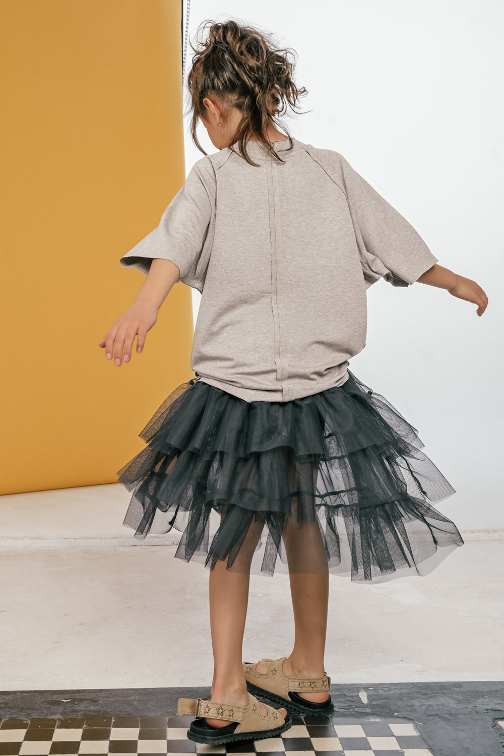 spódnica dziecięca- TULLE SKIRT graphite