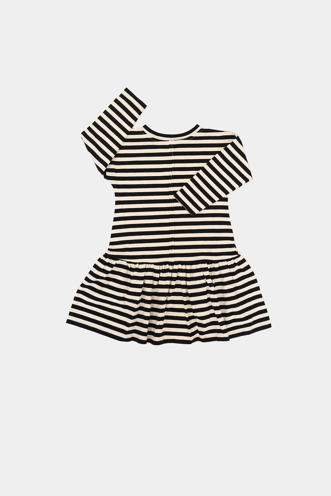 sukienka dziecięca- STRIPED LONG DRESS ecru/black