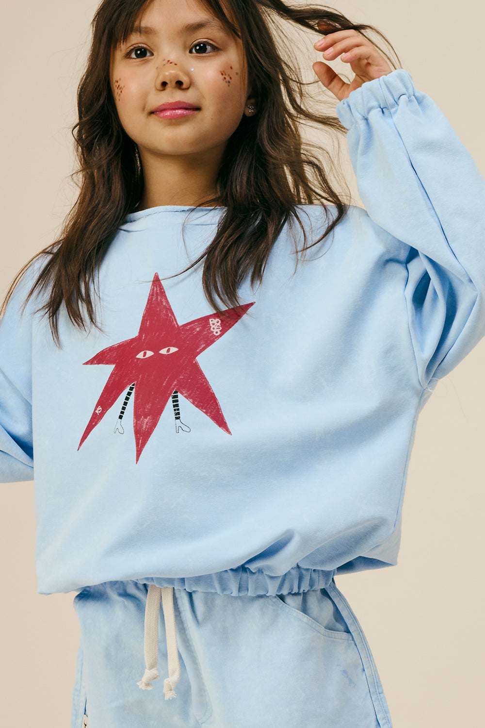 bluza dziecięca- STAR SWEATSHIRT blue/ red star