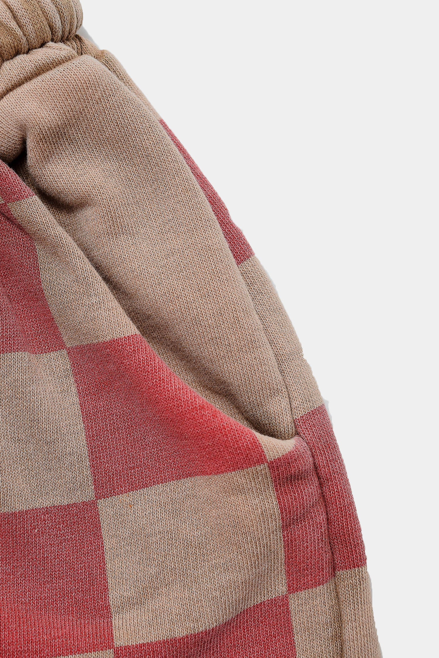 spodnie dziecięce- DOUBLE CHECKED WIDE PANTS beige/red