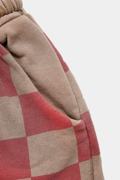 spodnie dziecięce- DOUBLE CHECKED WIDE PANTS beige/red