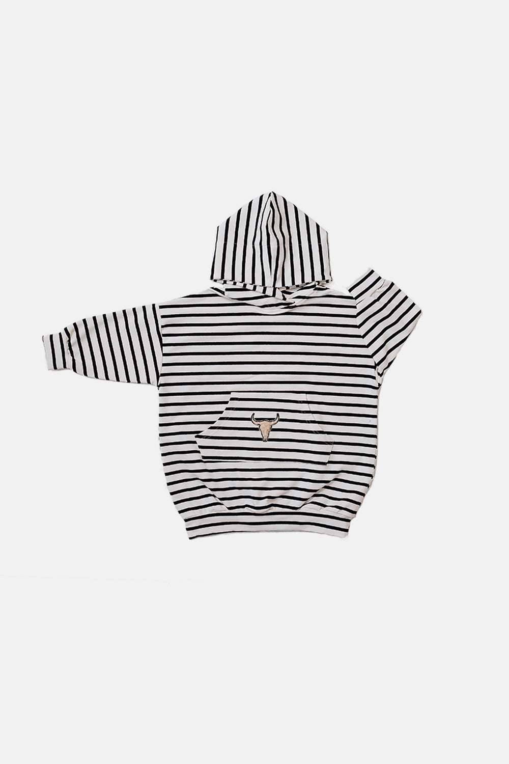 sukienka dziecięca- STRIPED HOODIE DRESS ecru/black