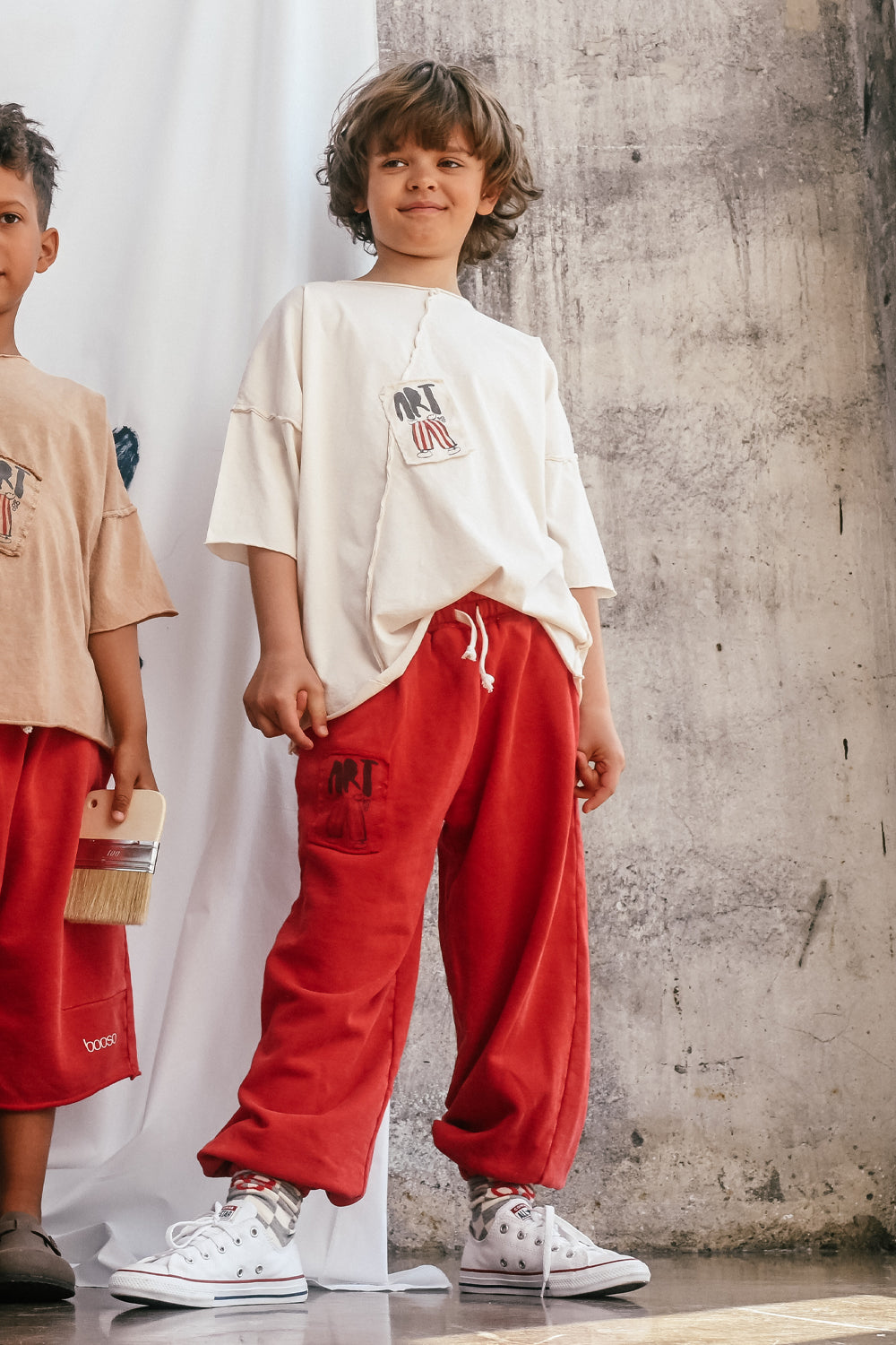 spodnie dziecięce- WIDE RED PANTS