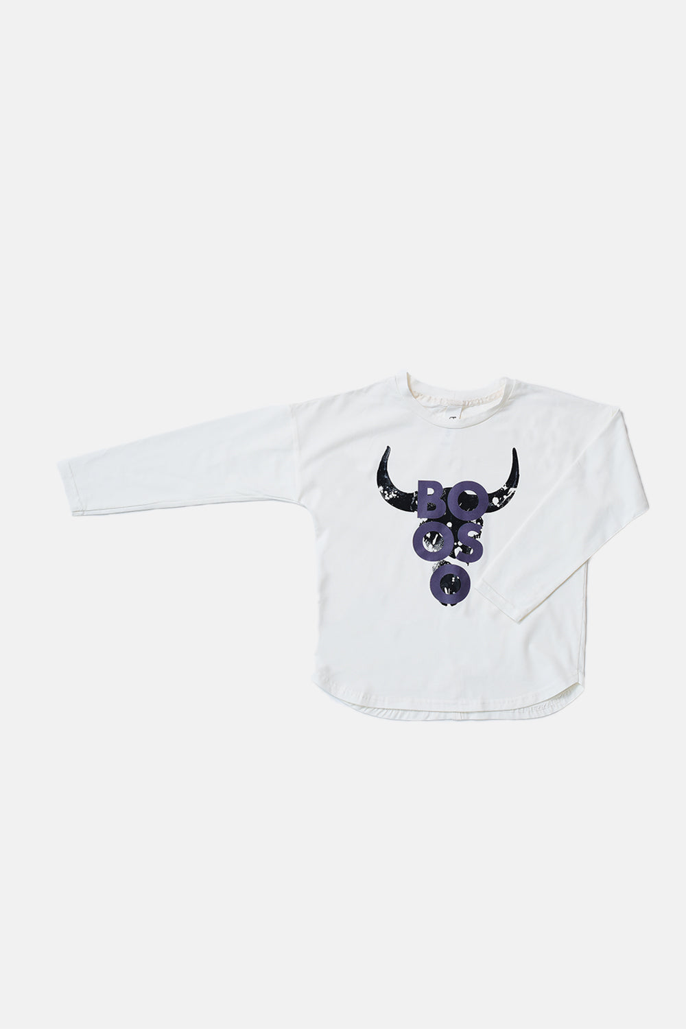 koszulka dziecięca- WHITE WIDE LONG BIZON white/black/purple
