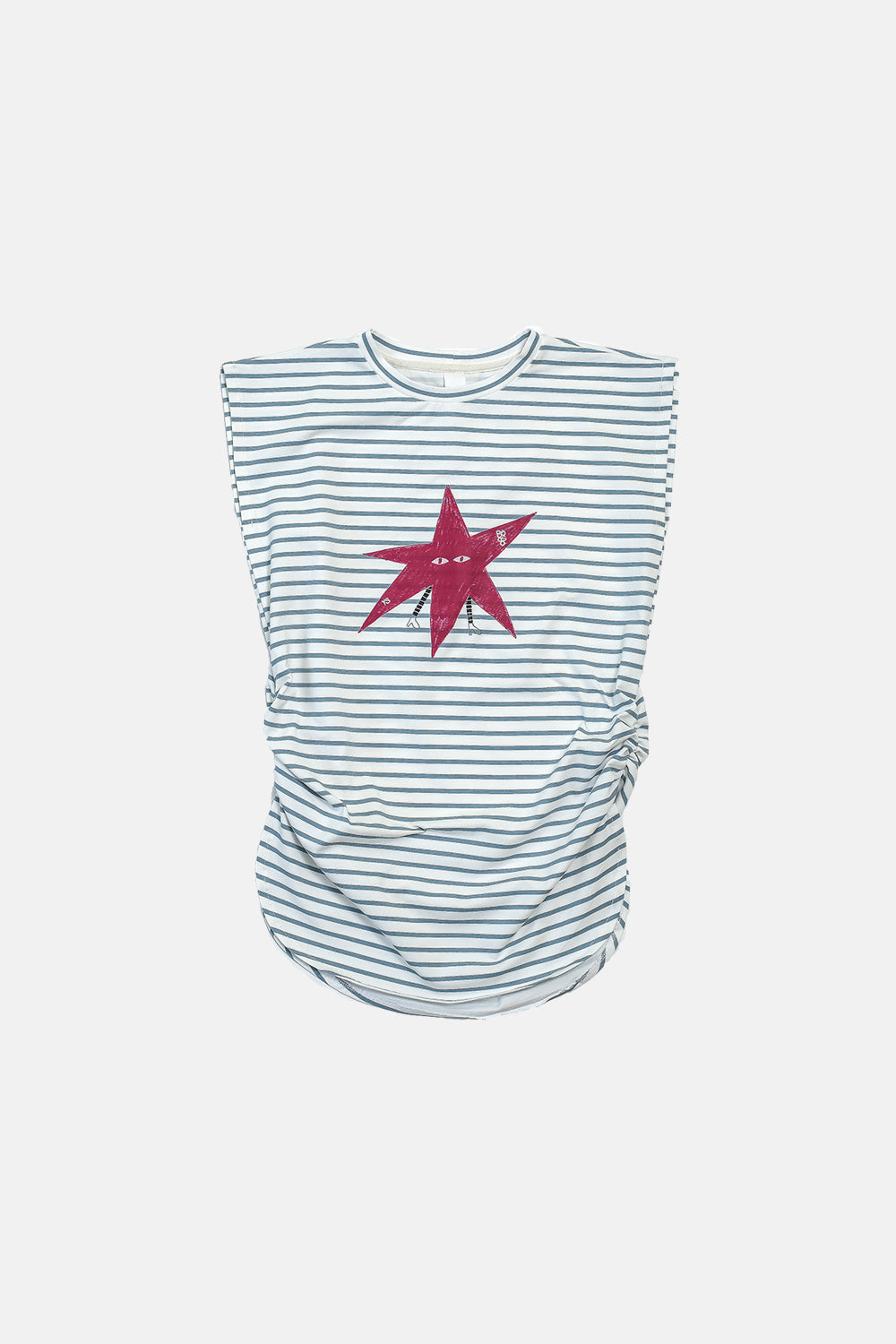 sukienka dziecięca - STRIPED SHORT DRESS ecru/blue