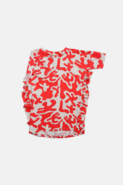 sukienka dziecięca- SPLASH FRILL DRESS coral