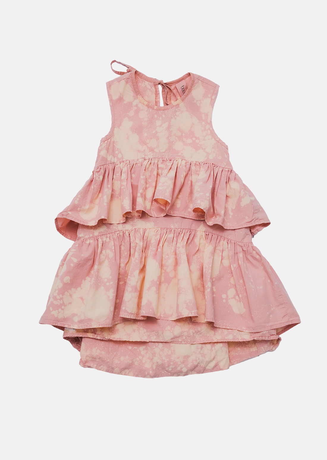 sukienka dziecięca- WAVE COLDDYE DRESS pink/ecru