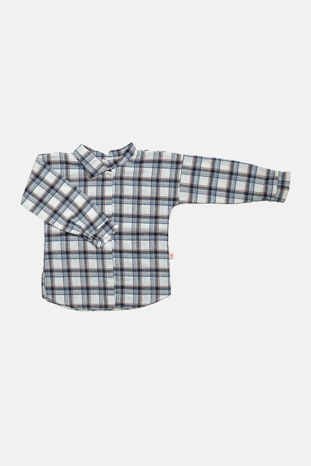 koszula dziecięca - CHECKED SHIRT ecru/blue/orange