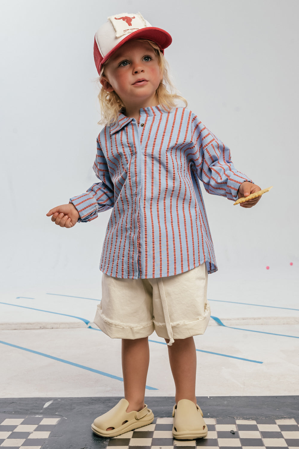 koszula dziecięca- STRIPE SHIRT blue/red