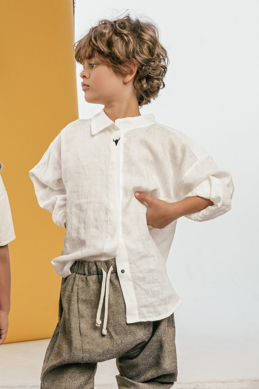 koszula dziecięca- LINEN SHIRT ecru