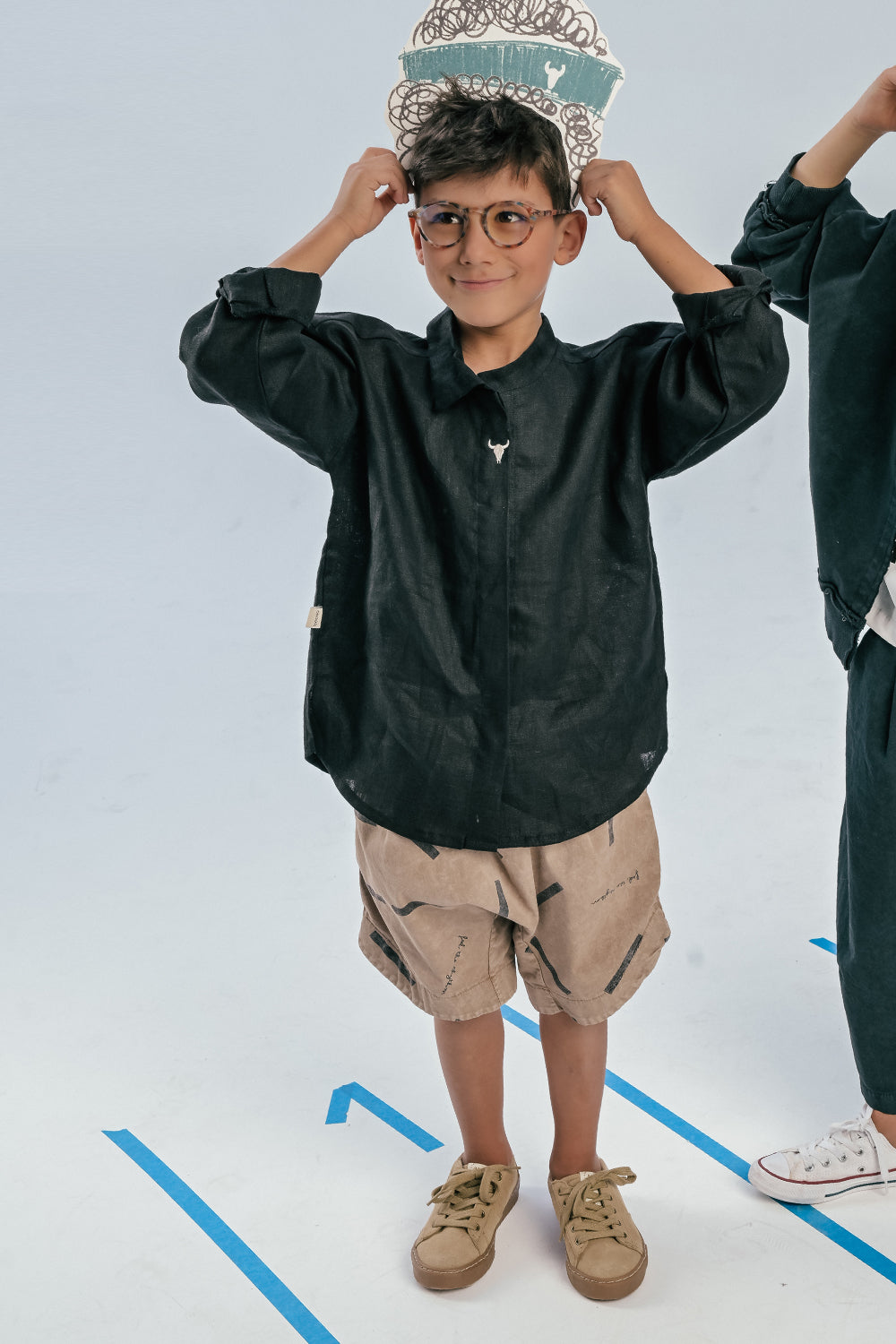 koszula dziecięca- LINEN SHIRT black