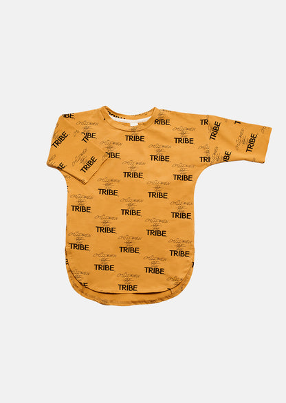 koszulka dziecięca -TRIBE LONG TEE ochra/black