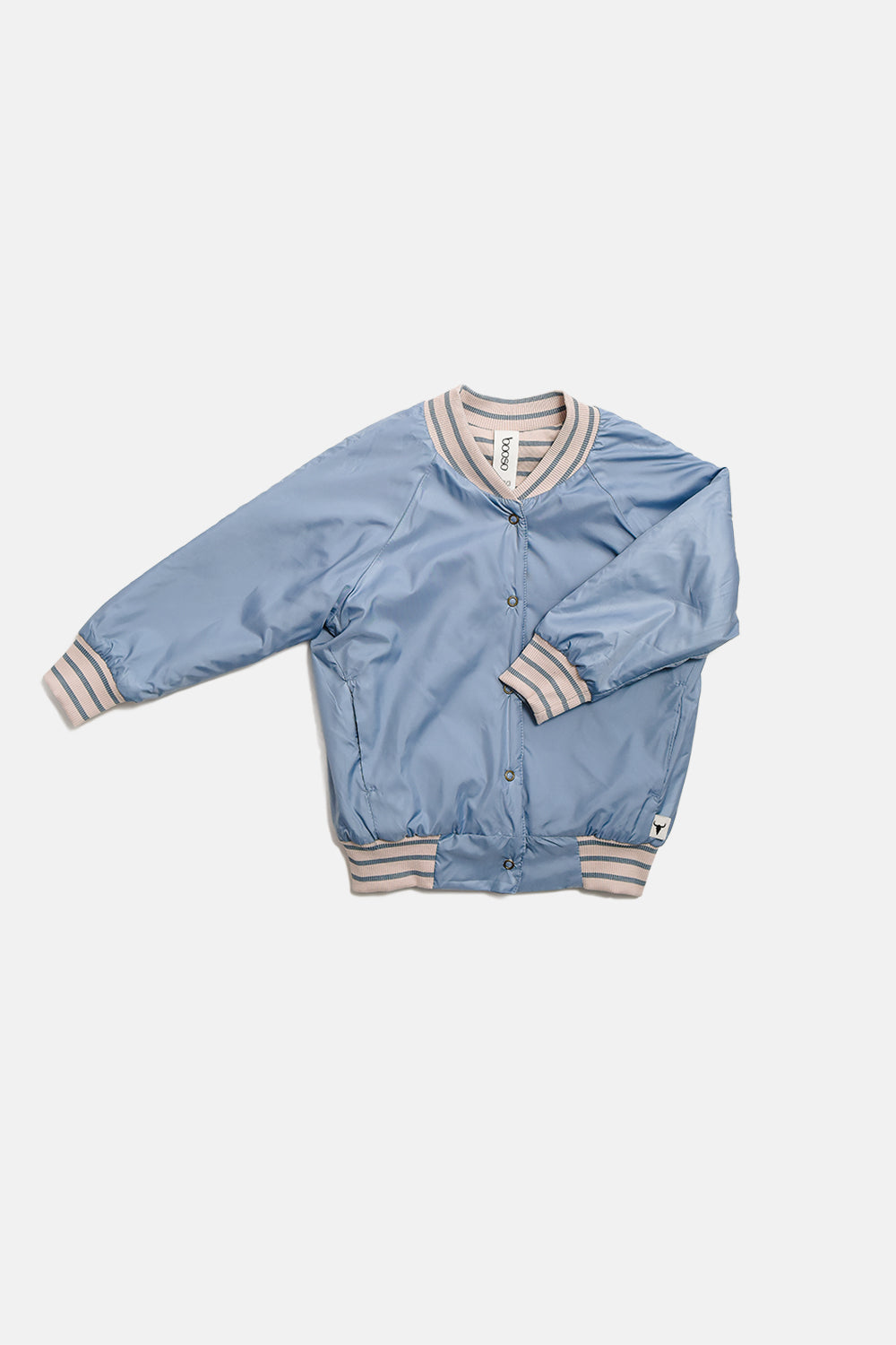 kurtka dziecięca- DOUBLE BOMBER STRIPED blue/ecru