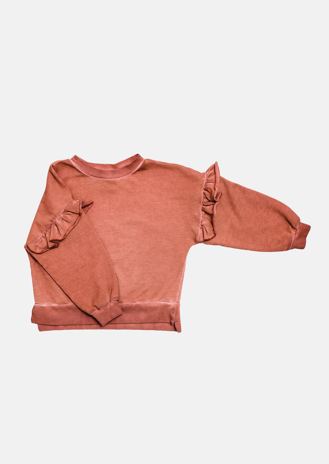 bluza dziecięca - FRILL COLDDYE SWEATSHIRT deep pink