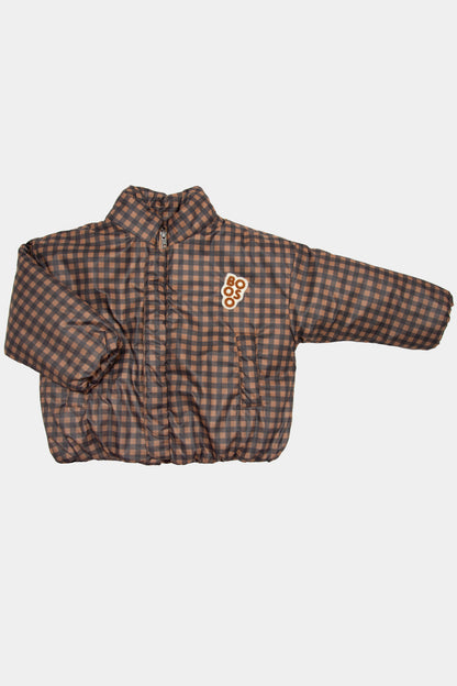 kurtka dziecięca- CAMEL WIDE CHECKED COAT