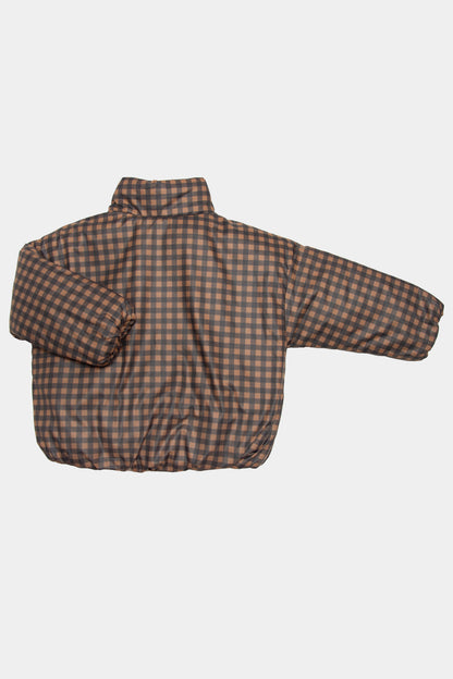 kurtka dziecięca- CAMEL WIDE CHECKED COAT