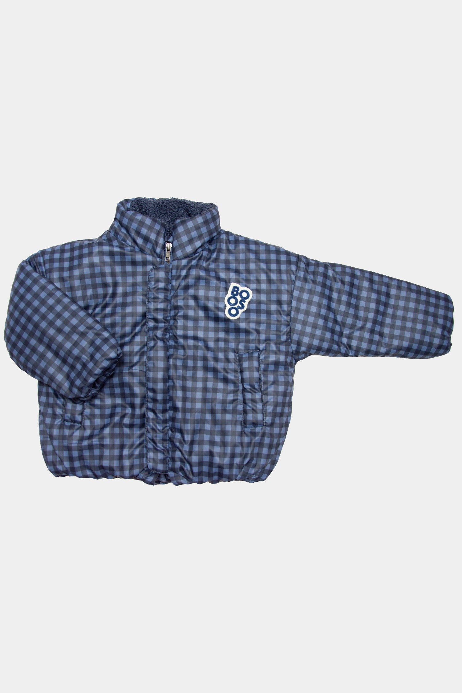 kurtka dziecięca- BLUE WIDE CHECKED COAT