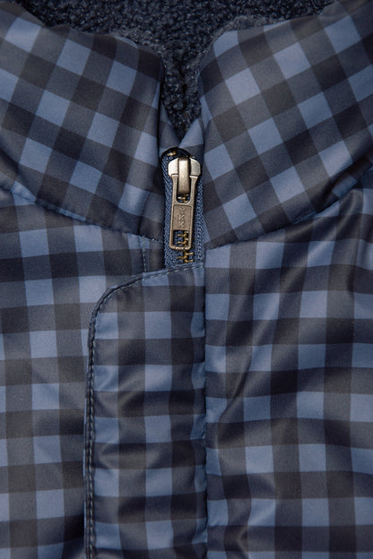 kurtka dziecięca- BLUE WIDE CHECKED COAT