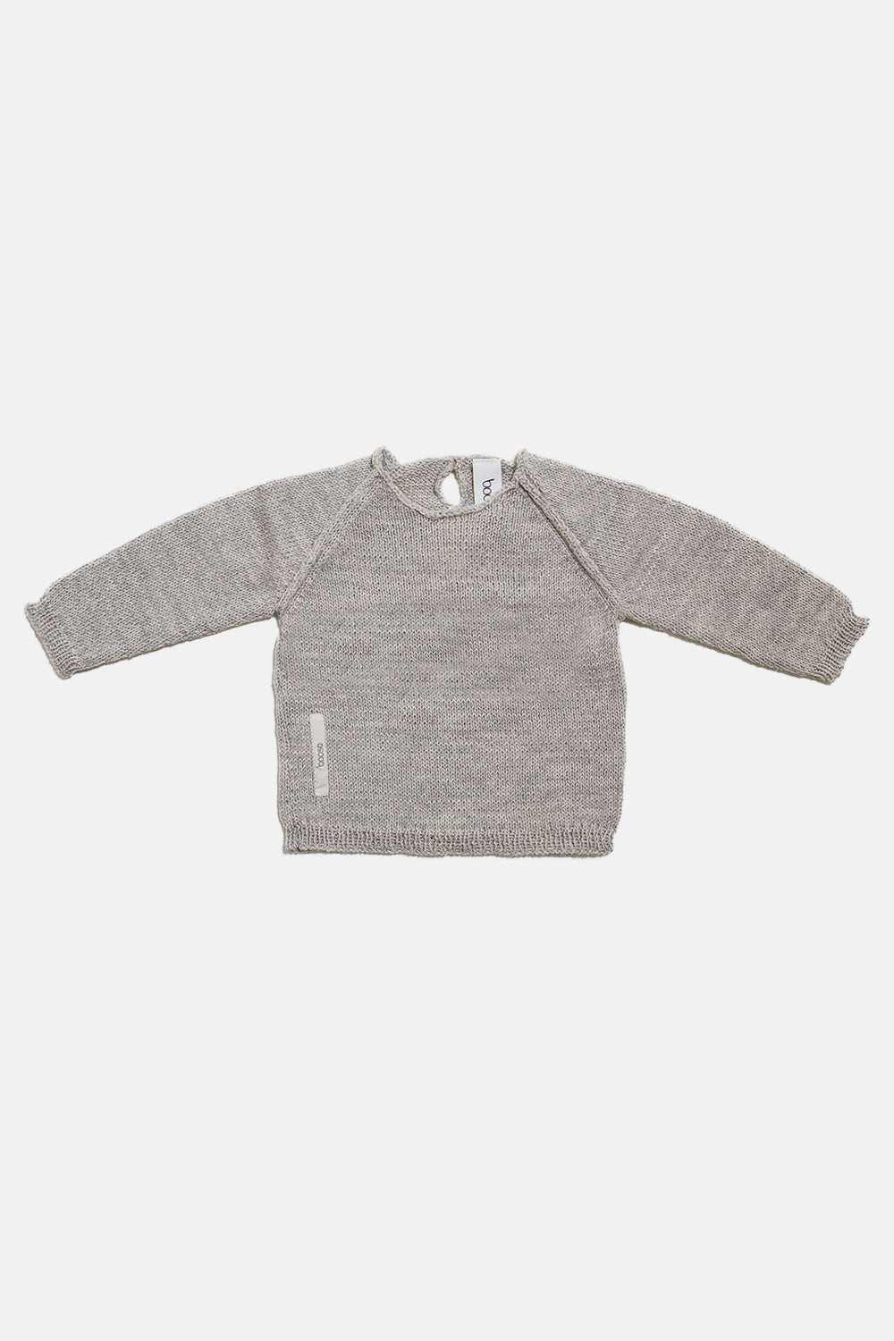 sweter dziecięcy- WOOL SWEATER (szwy na zewnątrz) gray marl