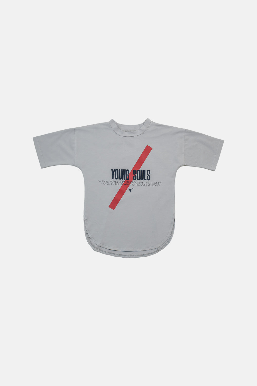 koszulka dziecięca- LONG TEE gray/ red stripe