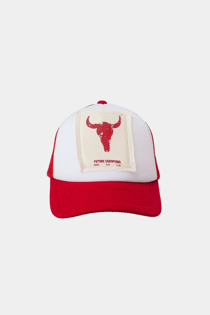 czapka dziecięca- RED TRUCKER CAP red/white