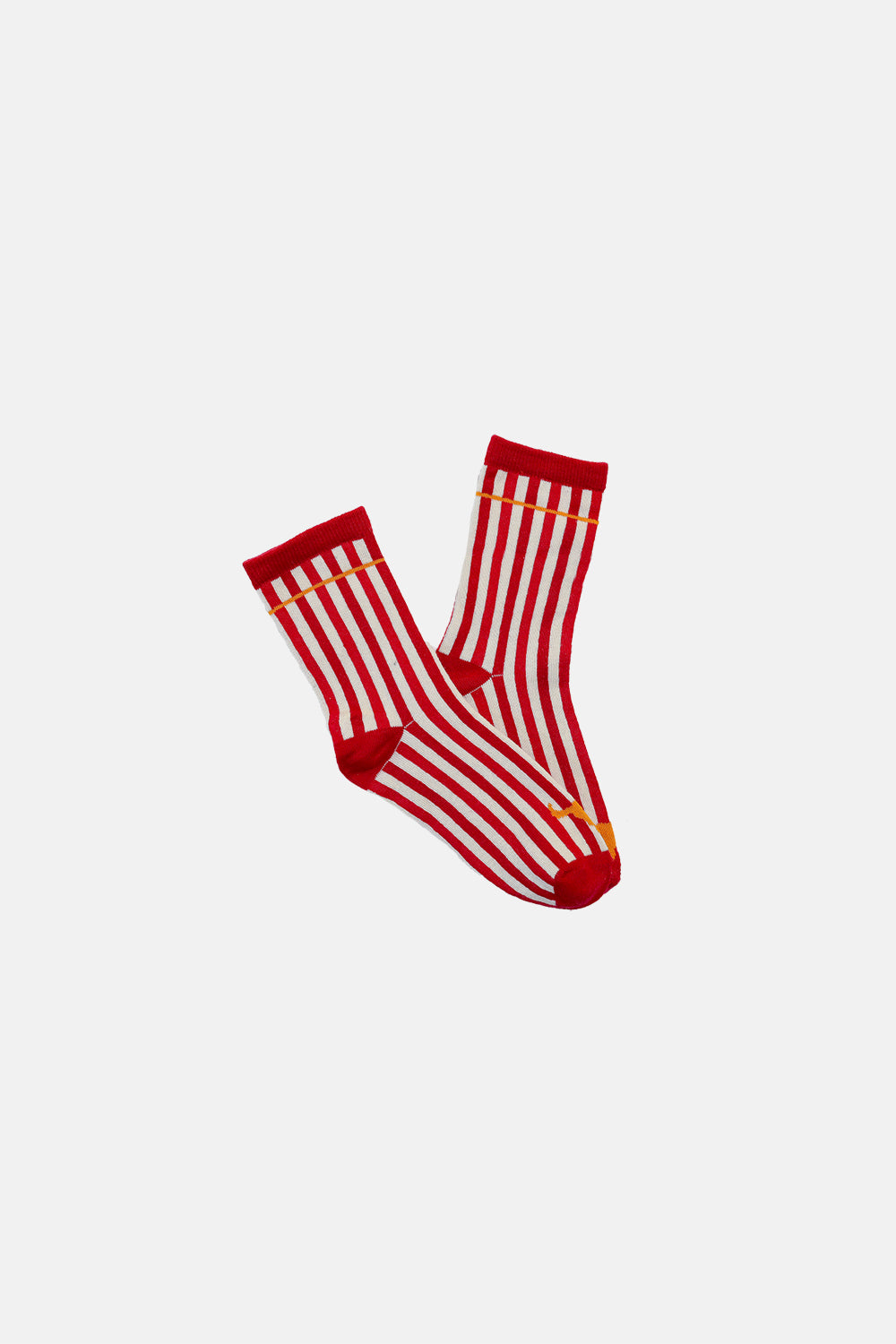 skarpetki dziecięce- SOCKS RED STRIPED red/ecru/pomarańcz