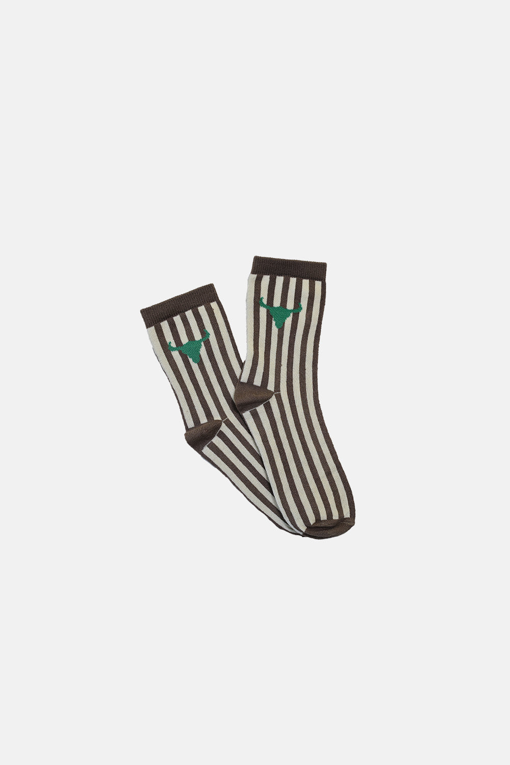 skarpetki dziecięce- SOCKS BROWN STRIPED brown/ecru/green