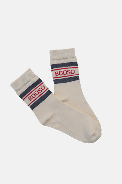 skarpetki dziecięce- SOCKS BOOSO VINTAGE graphite/red/ecru