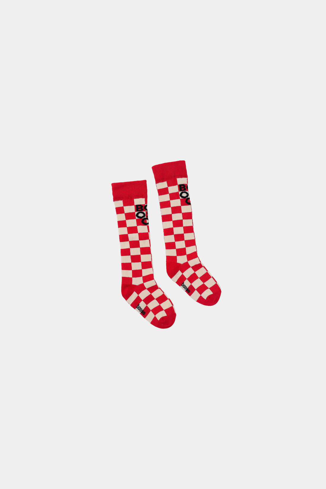 skarpety dziecięce - CHECKED SOCKS ecru/red