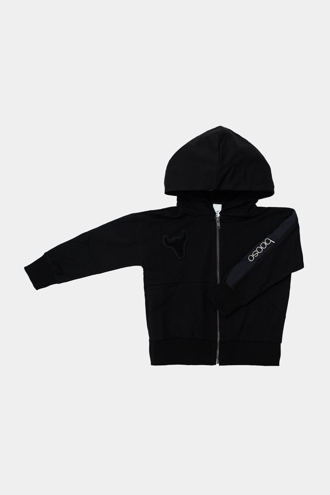 bluza dziecięca- SHORT ZIP HOODIE black