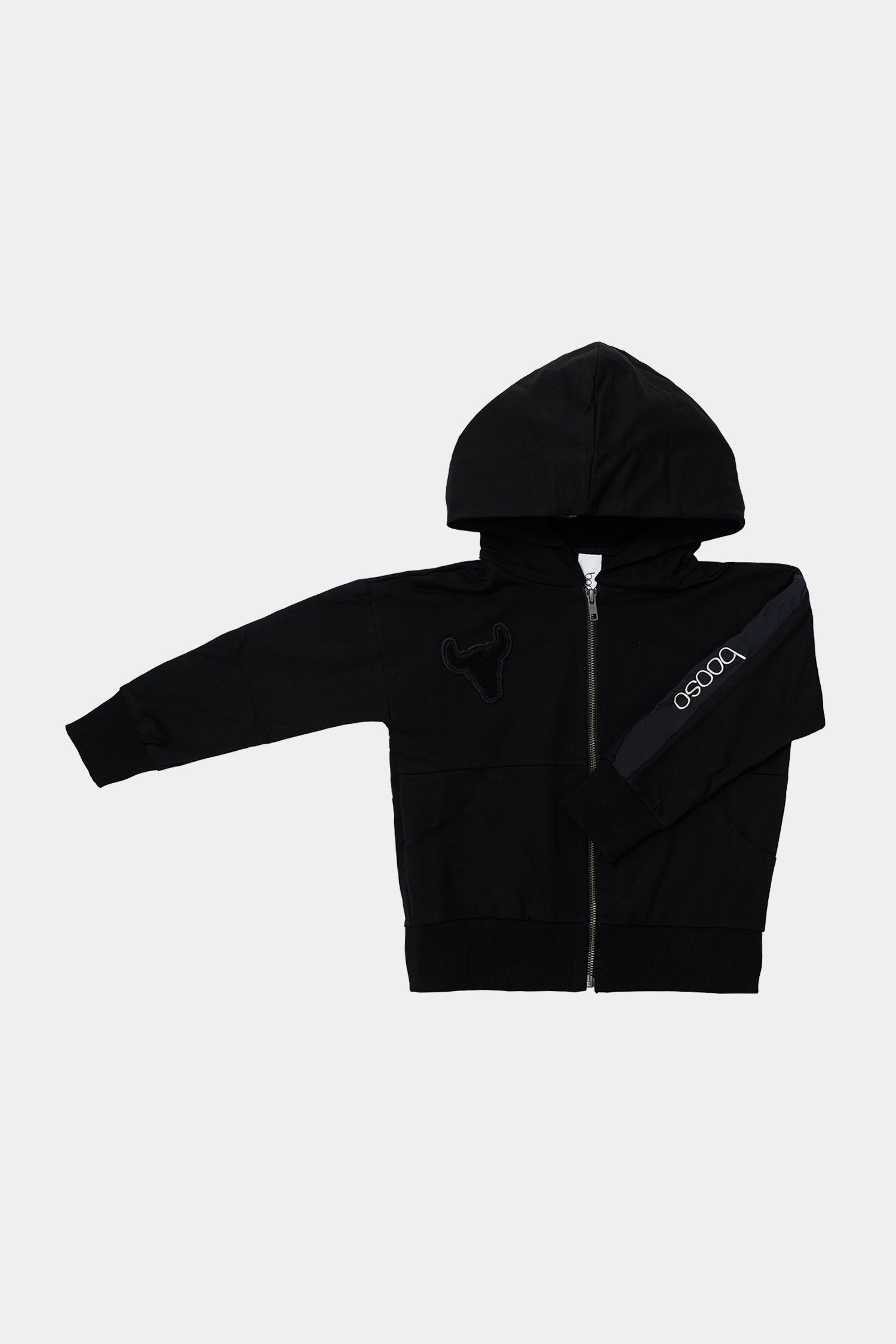 bluza dziecięca- SHORT ZIP HOODIE black