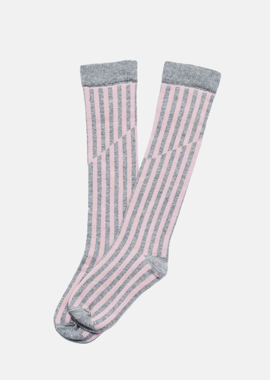 skarpety dziecięce - STRIPED SOCKS pink/gray