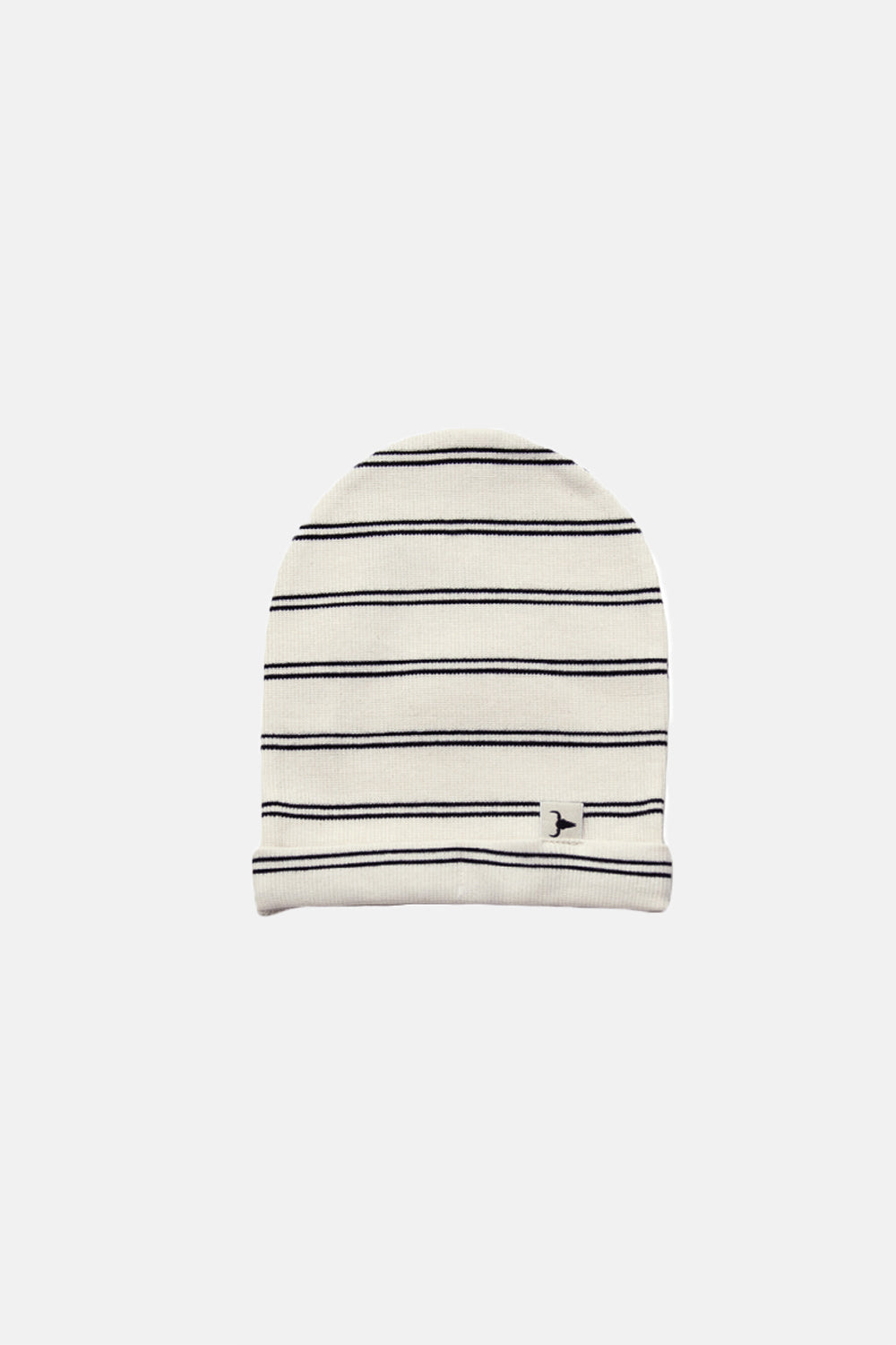 czapka dziecięca- RIBBING STRIPE BEANIE ecru/black