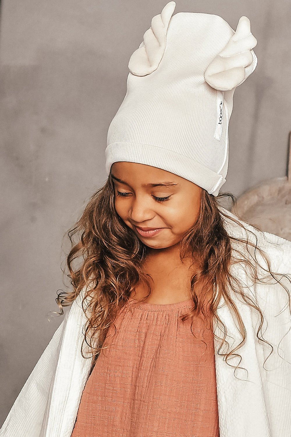 czapka dziecięca- RIBBING BEANIE WINGS light beige