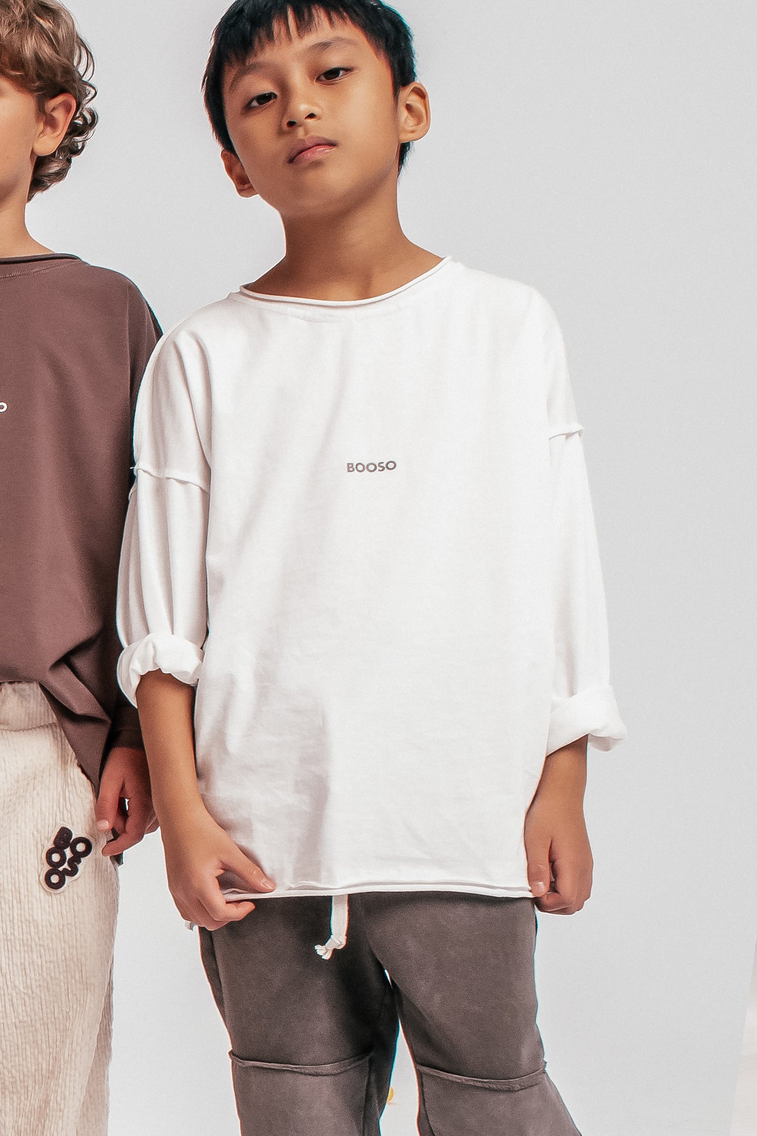 koszulka dziecięca- BOXY BOOSO LONGSLEEVE  ecru