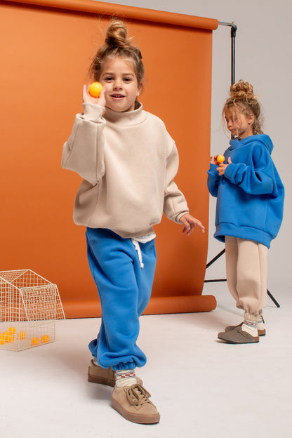 spodnie dziecięce- WARM WIDE PANTS blue