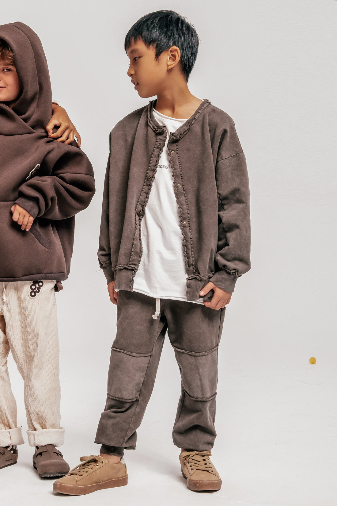 spodnie dziecięce - PATCH PANTS brown