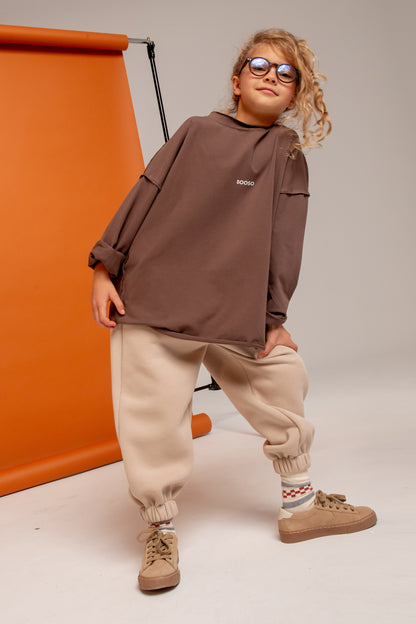 koszulka dziecięca- BOXY BOOSO LONGSLEEVE  brown