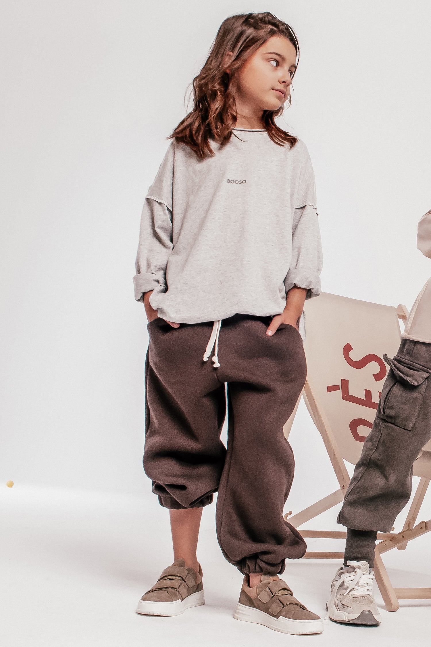 koszulka dziecięca- BOXY BOOSO LONGSLEEVE  gray marl